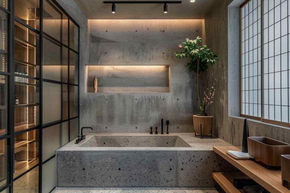 24 Bathrooms Where Japandi Meets the Boldness of Monumental Brutalism (Concept Interiors)