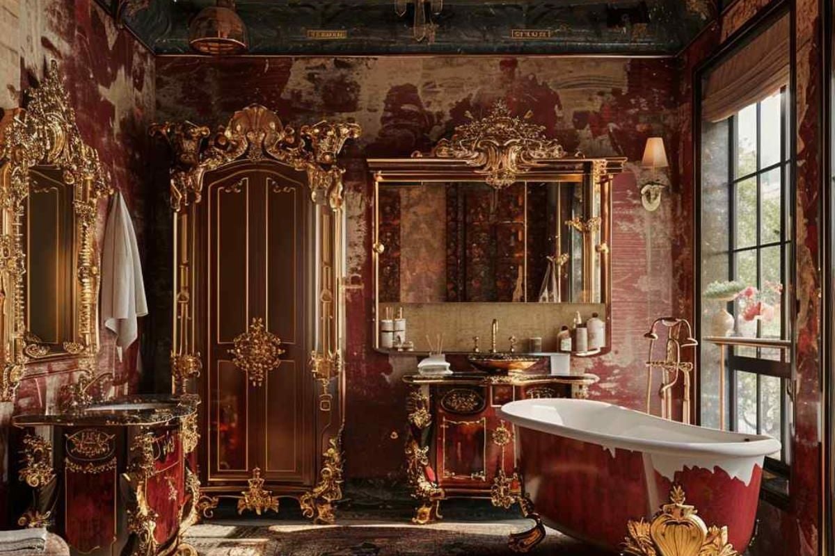 34 Steampunk Bathrooms Double Down with a Baroque-Rococo Mashup (Concept Interiors)