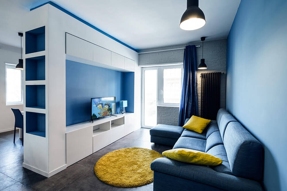 Prismatic Blue Apartment In Rome
