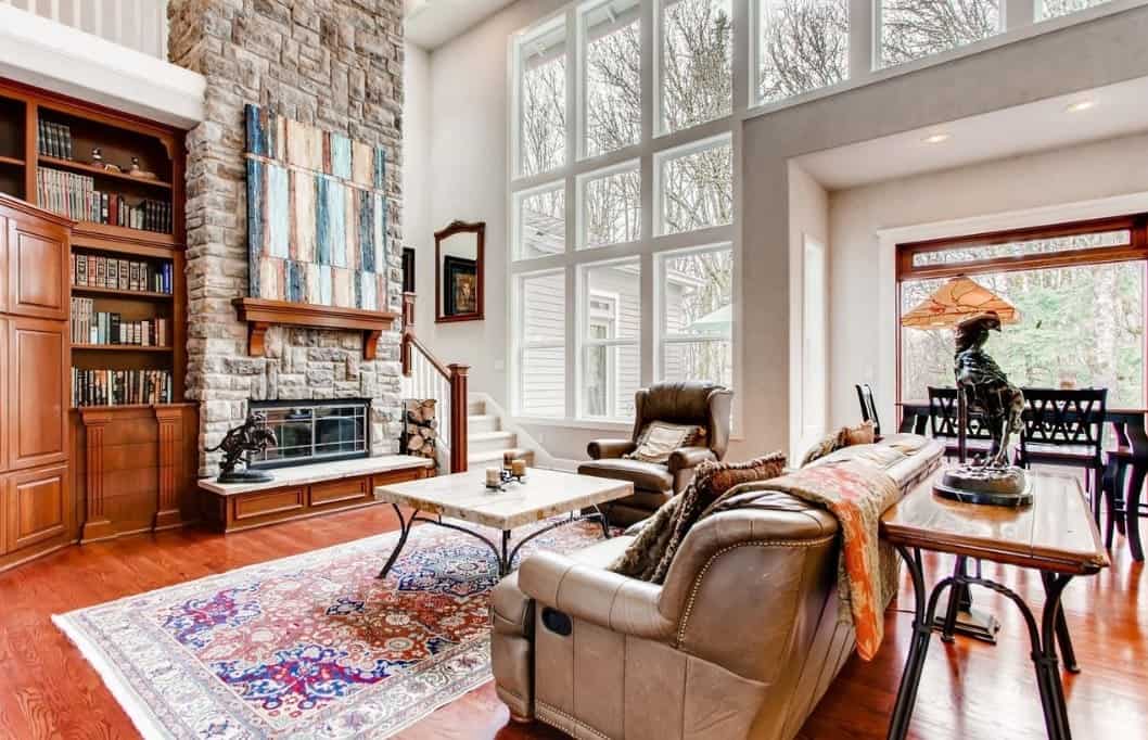 Craftsman Home with Fabulous 2-Story Stone Fireplace