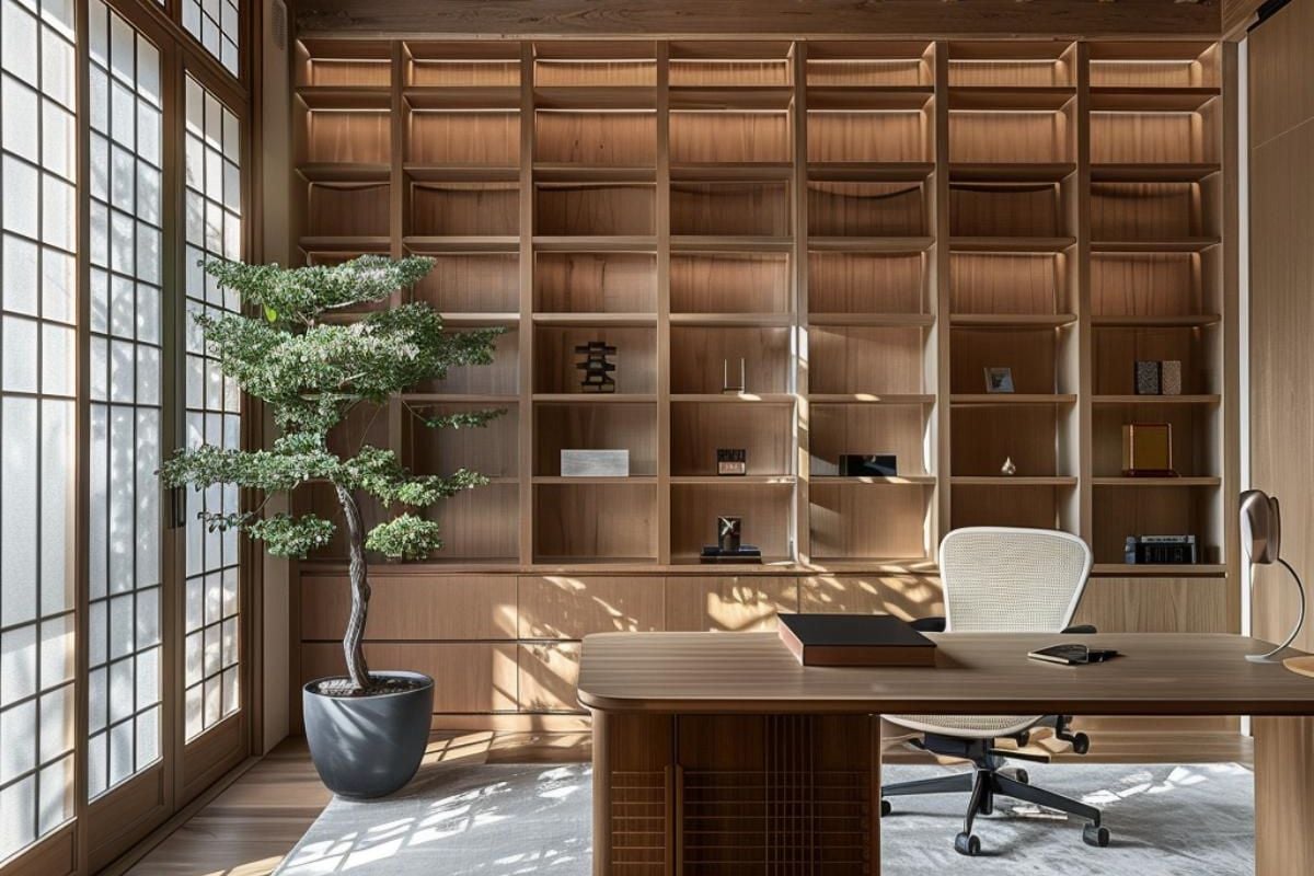 38 Home Office Designs that Work Harmoniously with a Japandi-Modern Fusion (Concept Interiors)