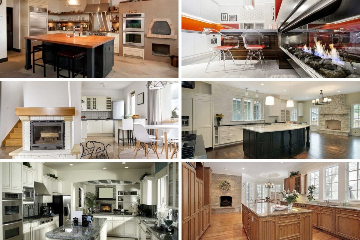 50 Kitchens with Fireplaces (Photos)