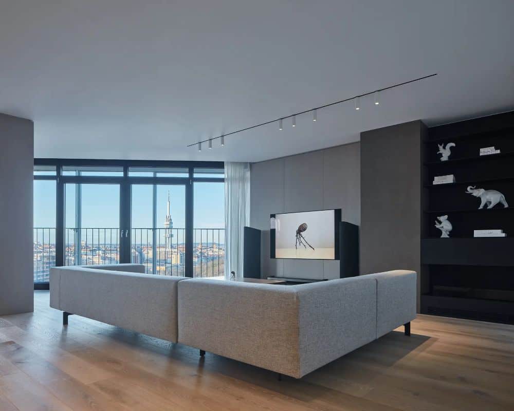 Minimalist Apartment with Panoramic View by Barbora Léblová