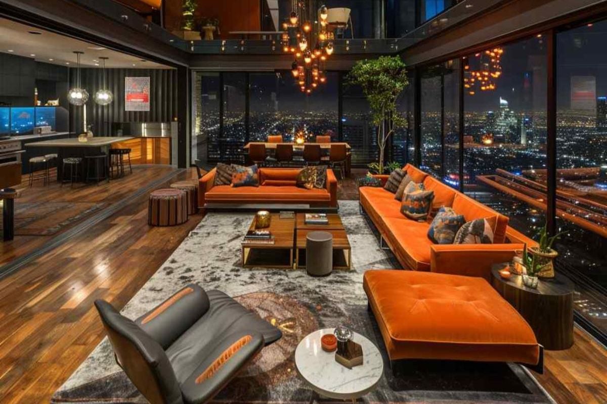 Burnt Orange Energizes 30 Industrial-MidMod Living Spaces (Concept Interiors)