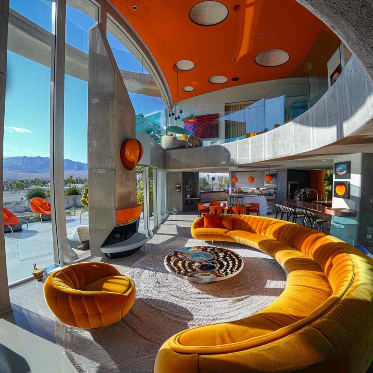 35 Mid-Century Modern Living Spaces Look into a Faux Future (Concept Interiors)