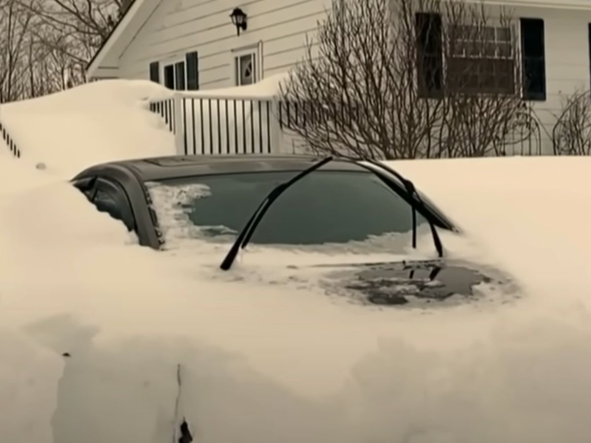 Vehicle buried in snow in Halifax, Nova Scotia Canada