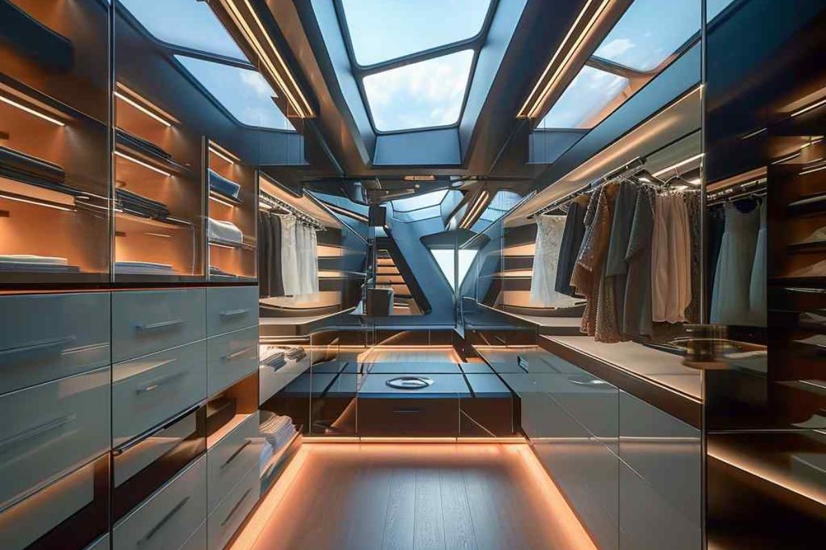 28 Skylit His-and-Her Closets Featuring Futuristic Flair (Concept Interiors)